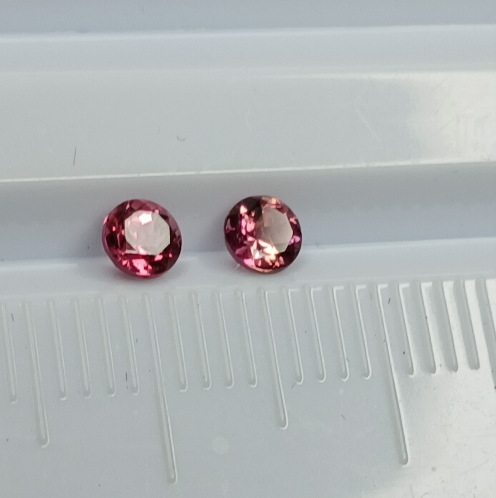 Elegant Pink Tourmaline Gemstones 3mm Round